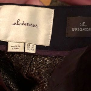 Anthropologie black and gold trousers size 12